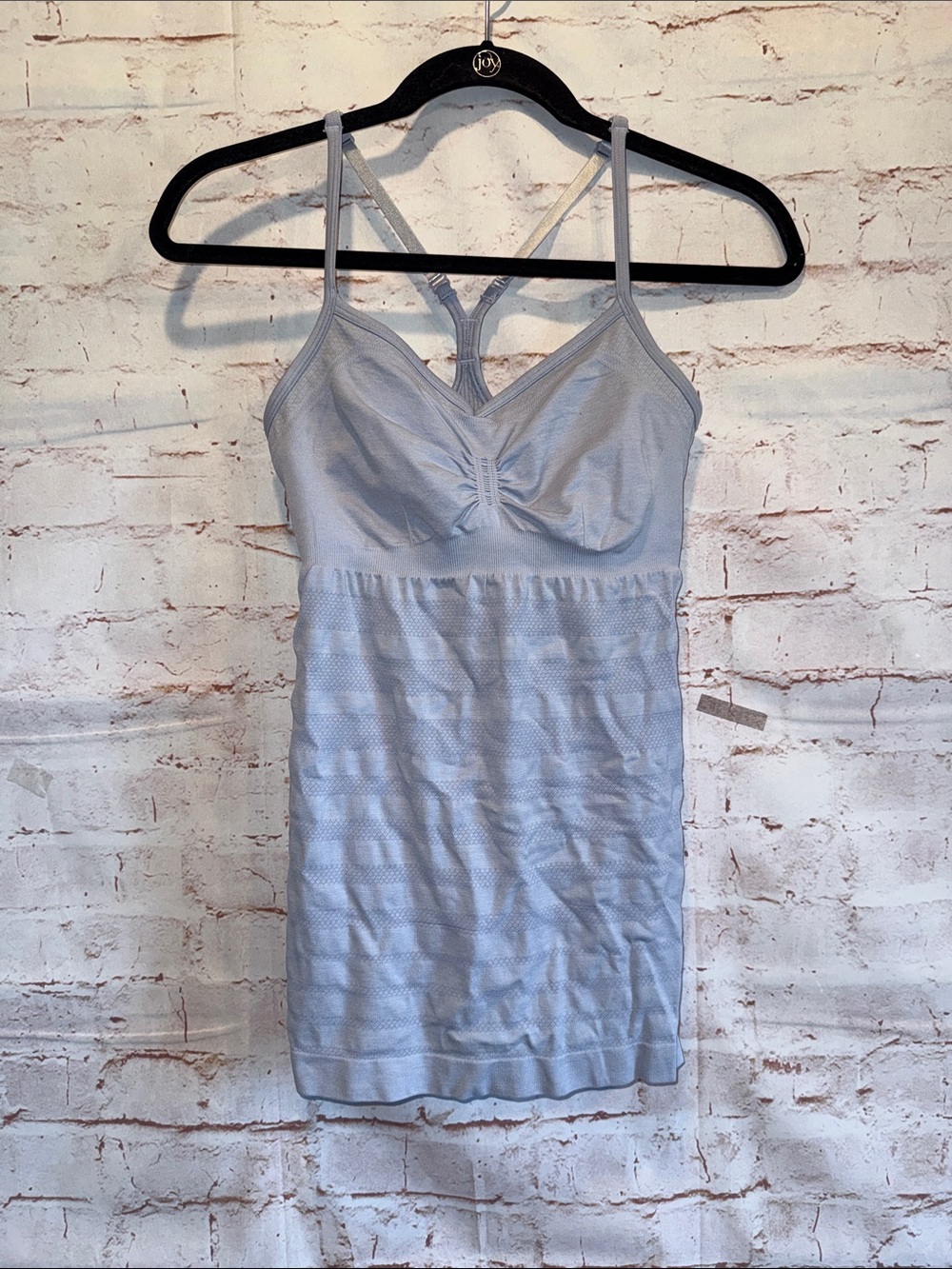Lululemon Ebb Flow tank top Light Blue Racerback Cami 6 seamless knit adjustable